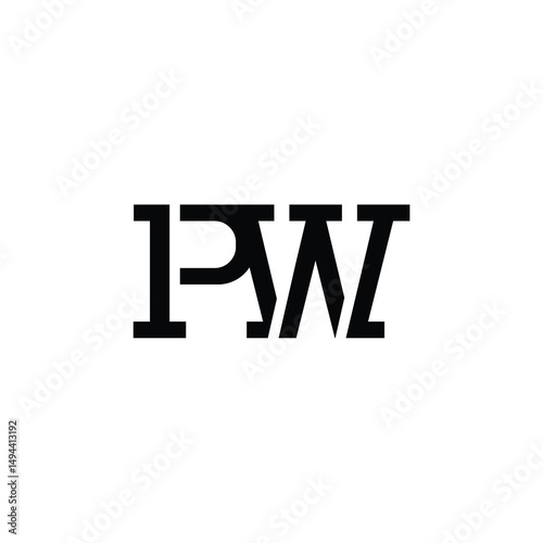 PW monogram logo design letter text name symbol monochrome logotype alphabet character simple logo