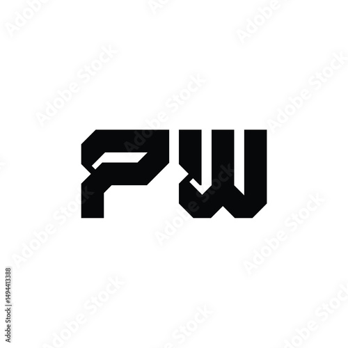 PW monogram logo design letter text name symbol monochrome logotype alphabet character simple logo