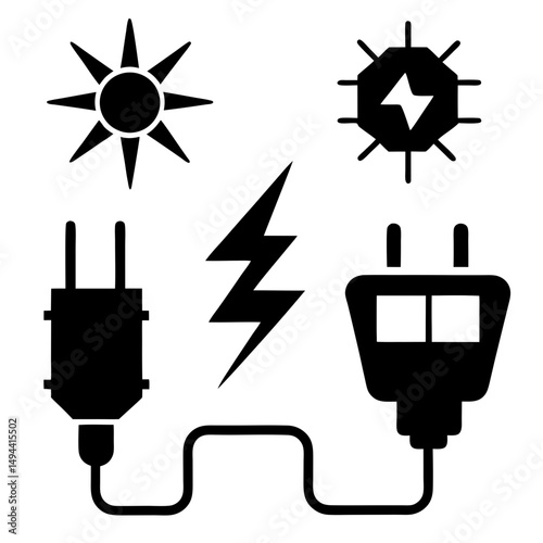 Renewable energy sources and electrical plugs