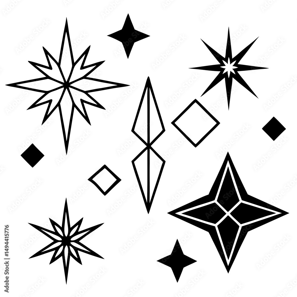 Obraz premium Geometric star and diamond pattern design
