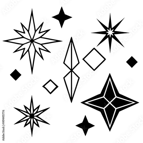 Geometric star and diamond pattern design