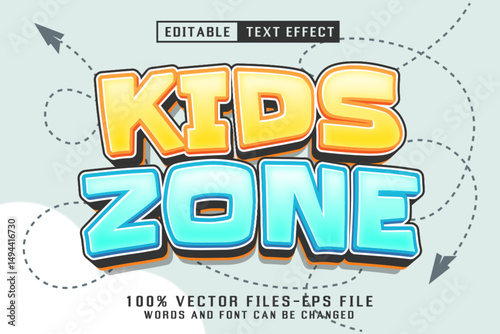 Kids Zone Cartoon Text - Editable Text Effect