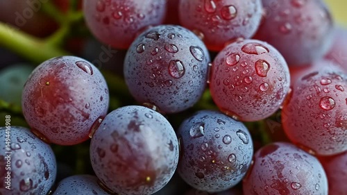 Wallpaper Mural Close-up cluster of purple and red grapes with water droplets. Torontodigital.ca