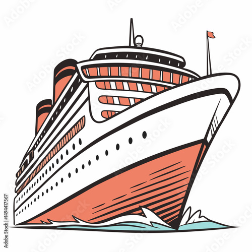Classic cruise ship ocean liner travel vacation journey sea