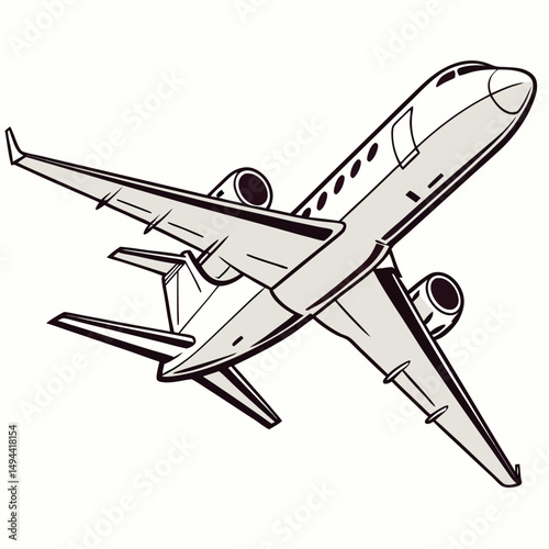 Private jet airplane in flight luxury travel airliner