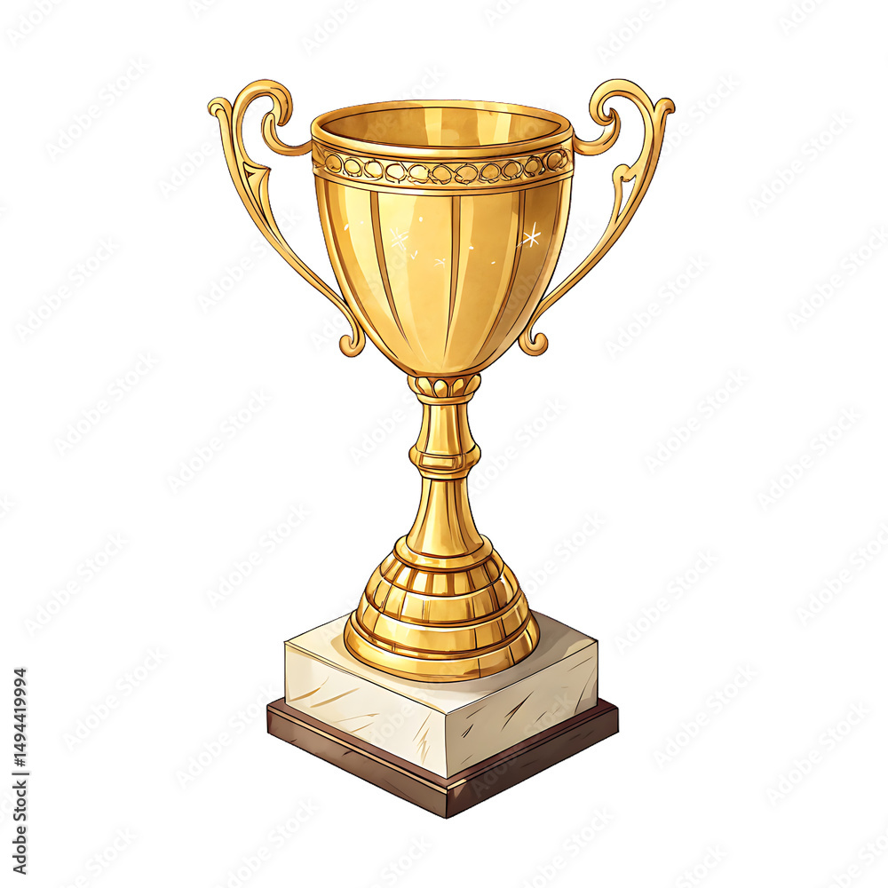 golden trophy isolated on background white golden trophy isolated on background white