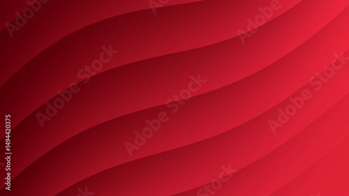 Wavy abstract red background with smooth flowing lines and gradient shading, Abstract texture Gradient motion Background animation.