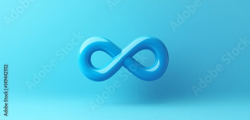 Infinite Possibilities Blue Infinity Symbol Design Minimalist Concept Endless Loop Eternal Optimism