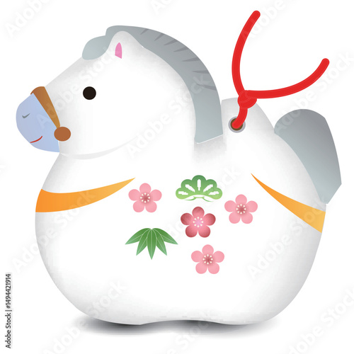 午　年賀状　縁起物　アイコン