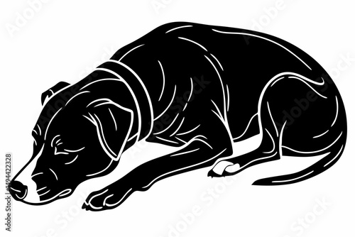 lazy dog  silhouette vector illustration