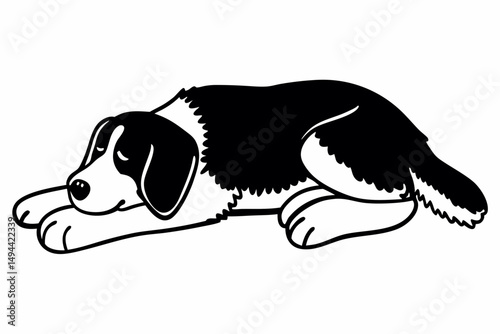lazy dog  silhouette vector illustration