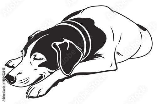 lazy dog  silhouette vector illustration