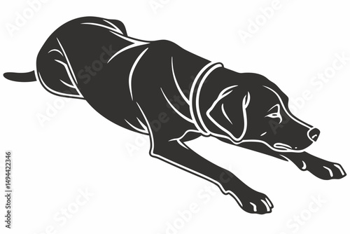 lazy dog  silhouette vector illustration