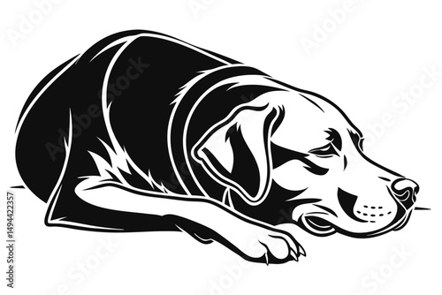 lazy dog  silhouette vector illustration