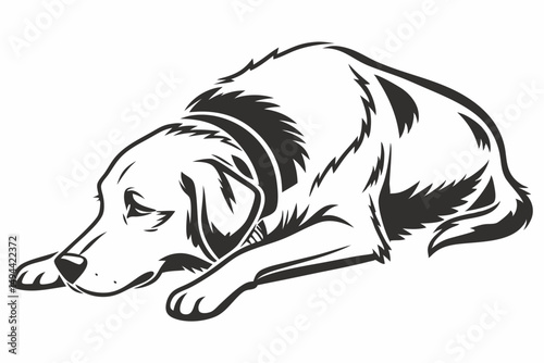 lazy dog  silhouette vector illustration