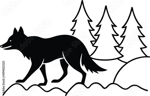 wolf black white