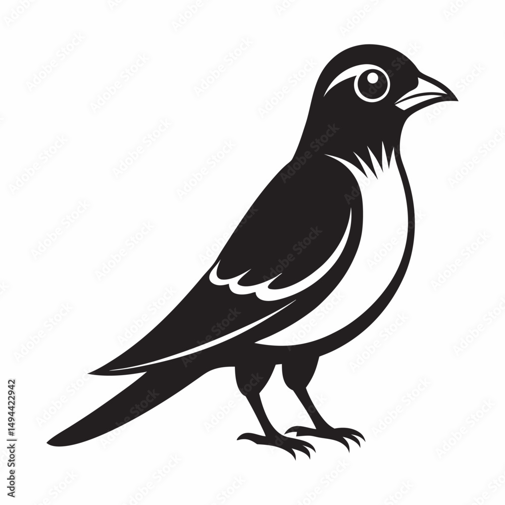 Obraz premium Cuckoo vector art illustration silhouette.