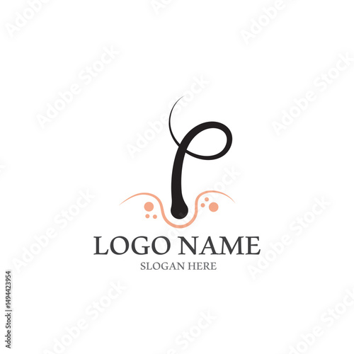 hair treatmen logo and vector template