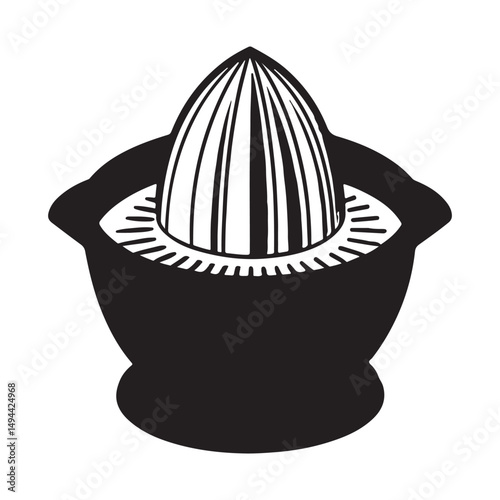 Hand Citrus Juicer Machine, Squeezer Solid Flat Vector Icon Isolated on White Background.
