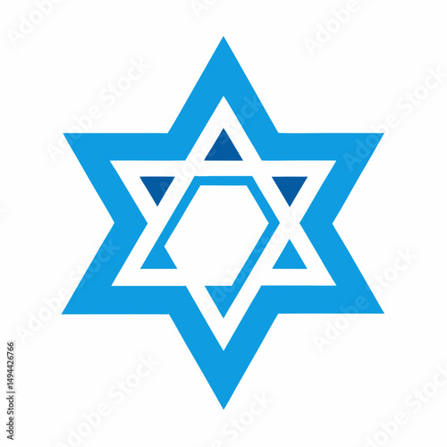 Star of David logo icon on white background.