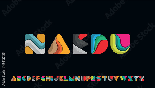 3d stylish bold capital alphabet letter logo design