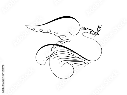 Download Elegant Single Bird Outline Logo SVG – Minimalist Avian Icon & Vector Design for Nature-Inspired Branding