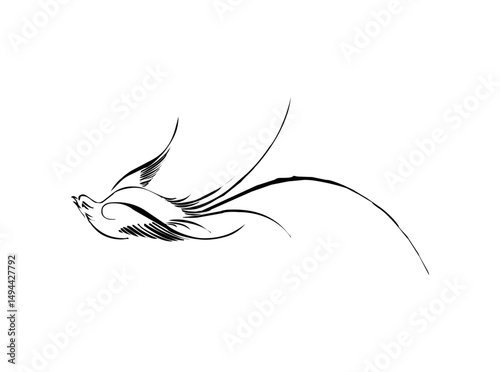 Download Elegant Single Bird Outline Logo SVG – Minimalist Avian Icon & Vector Design for Nature-Inspired Branding