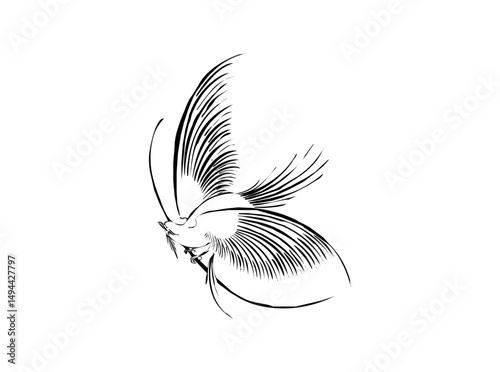 Download Elegant Single Bird Outline Logo SVG – Minimalist Avian Icon & Vector Design for Nature-Inspired Branding
