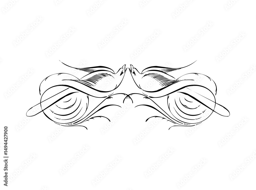 Obraz premium Download Two Birds Logo & Icon SVG – Elegant Pair of Birds Vector Design for Branding, Nature, and Love Themes