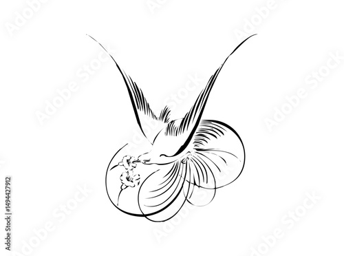 Download Elegant Single Bird Outline Logo SVG – Minimalist Avian Icon & Vector Design for Nature-Inspired Branding