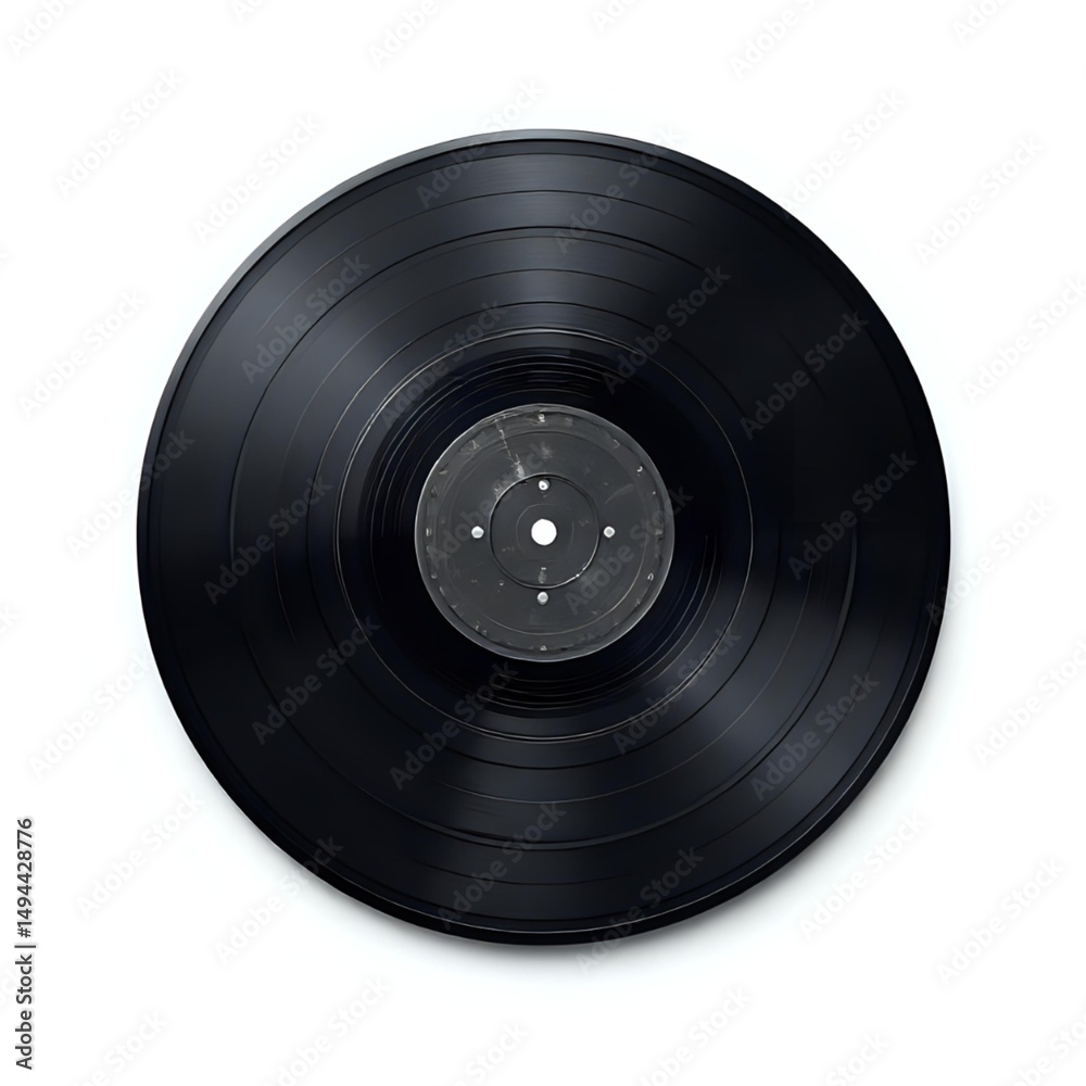 Obraz premium Vintage Vinyl Record Close-Up on White Background