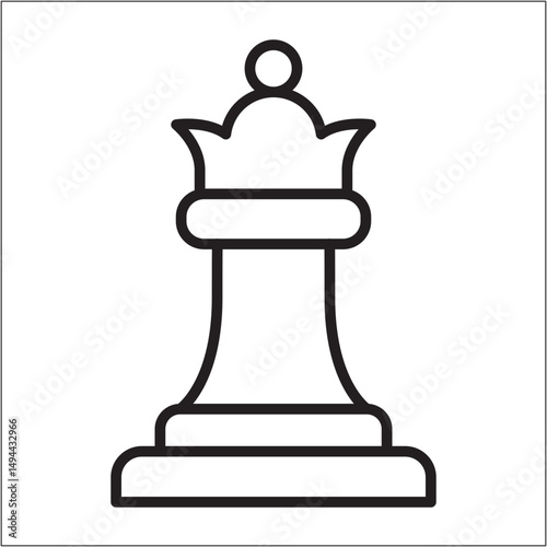 Bishop chess piece icon. Icon symbol of minister, setting, strategy, secretary, chancellor, offense. Thin line icon. Vector illustration.
