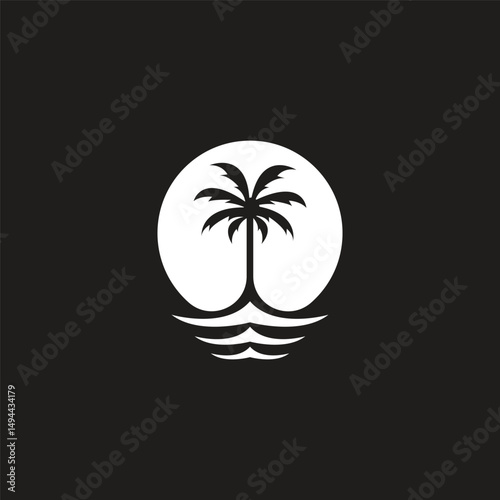 Palm tree summer logo template
