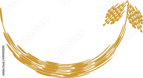golden arrow sign curves up direction up or down, scratch and brush