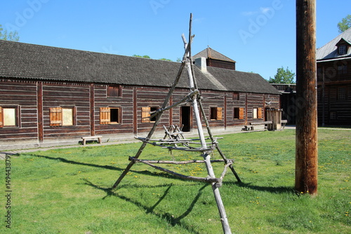 old wooden house, Fort Edmonton Park, Edmonton, Alberta