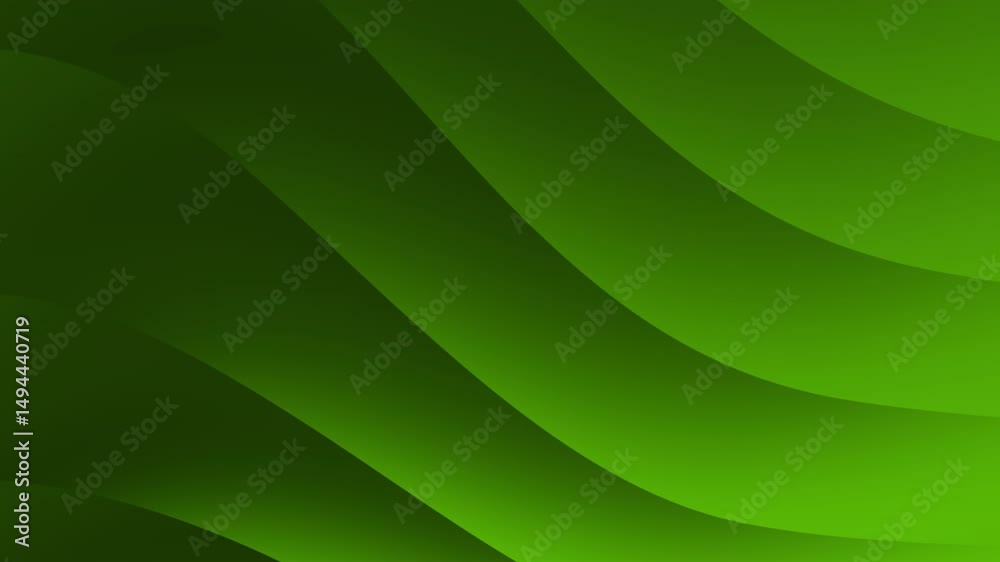 Abstract green background with smooth, flowing gradient waves and soft curved shapes, Abstract texture Gradient motion Background animation.