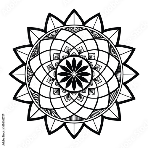Celtic ornament vector illustration showcases a black Celtic knot tattoo design as an intricate vector icon and art element