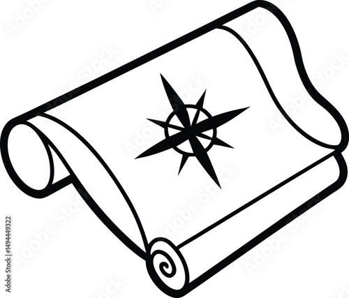 vector illustration of a compass