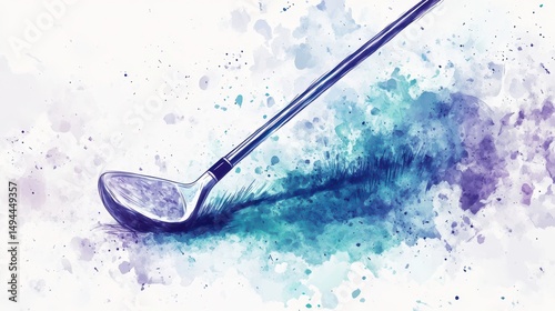 Golf Club Watercolor Splash Abstract Art