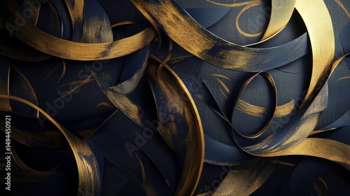Abstract Gold   Black Swirls  Luxury Texture Background