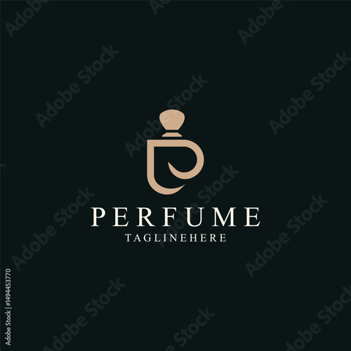 Perfume bootle logo design symbol can be used for business and cosmetic perfume shop template