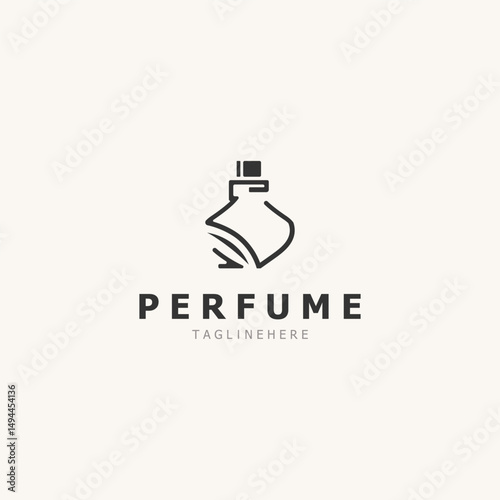 Perfume bootle logo design symbol can be used for business and cosmetic perfume shop template