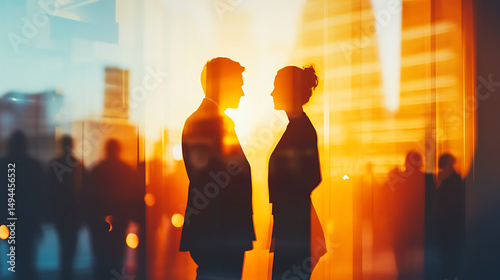 Business Collaboration and Teamwork in Modern Office Setting