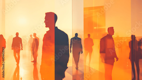Business Collaboration and Teamwork in Modern Office Setting