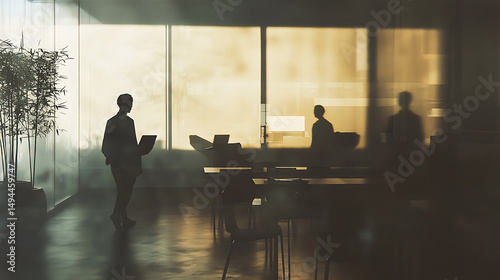 Business Collaboration and Teamwork in Modern Office Setting
