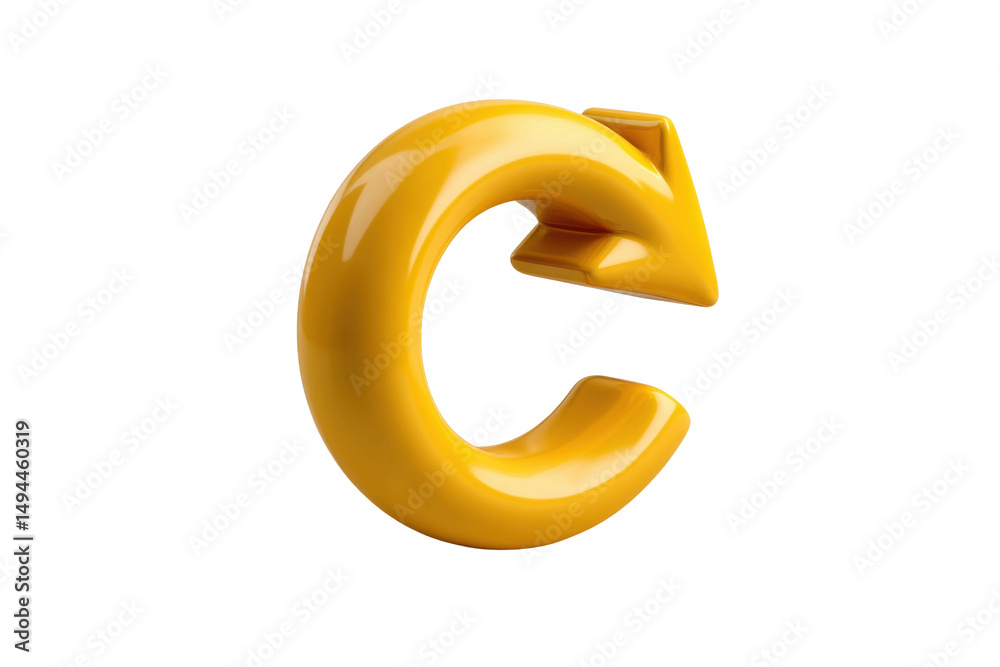 PNG Glossy yellow arrow symbol with circular design on black background PNG Glossy yellow arrow symbol with circular design on black background