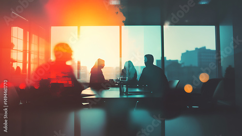 Business Collaboration and Teamwork in Modern Office Setting