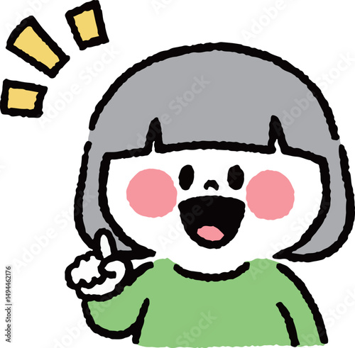 ポイントを教える女の子