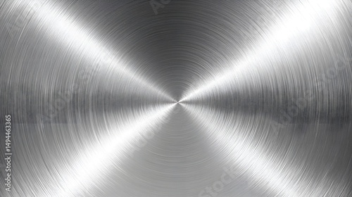 Shiny metallic steel texture with radial brushed lines and gleaming light reflectance