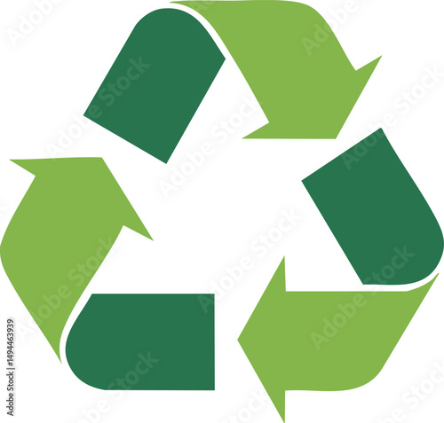 recycle symbol on green background